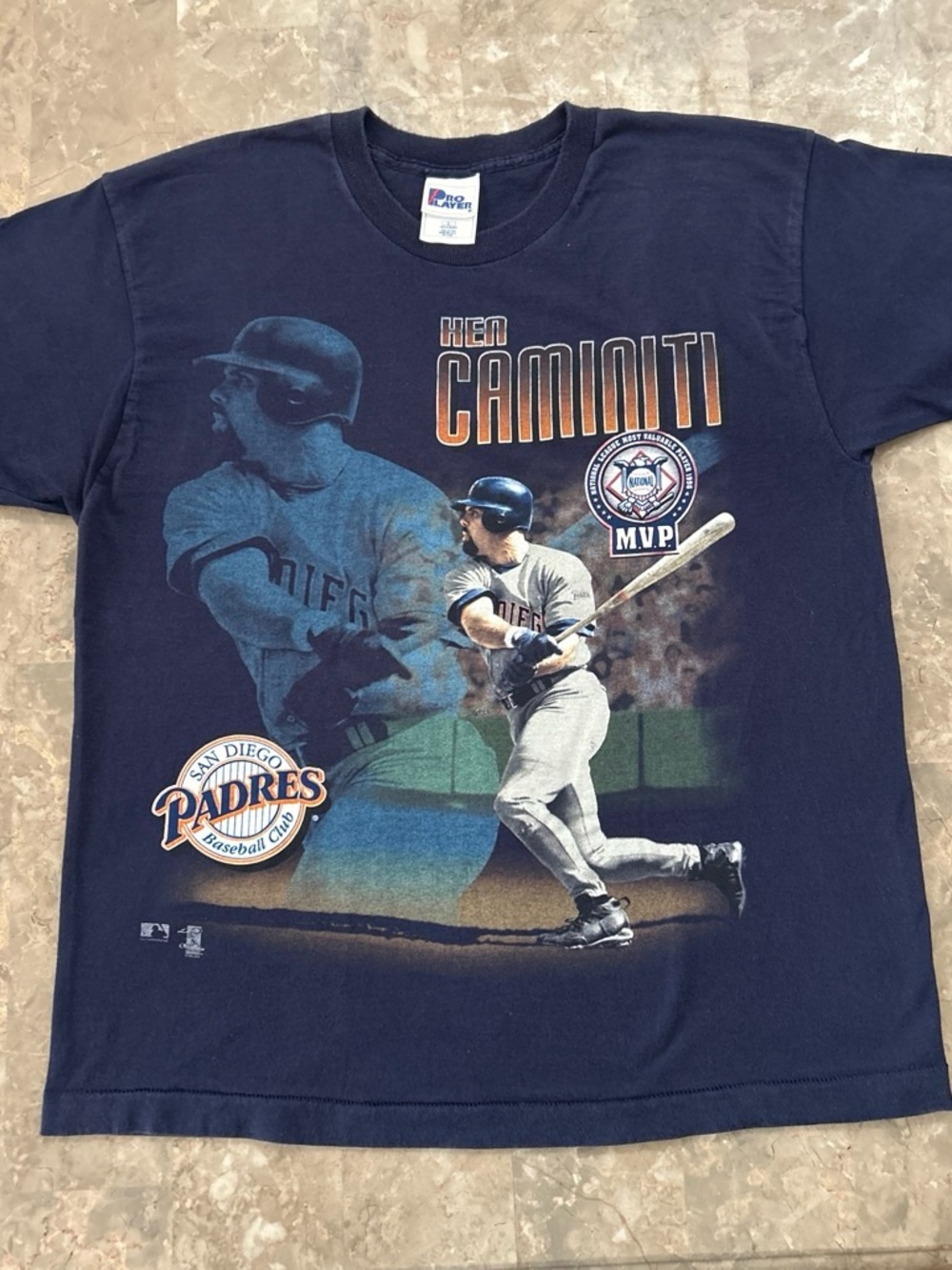 Vintage 1998 Ken Caminiti San Diego Padres MVP T Shirt Size L Pro Player